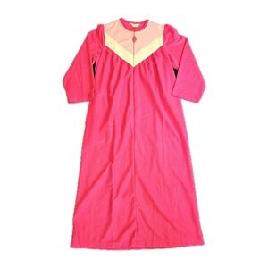 Carriage Court NWOT VTG Long Zip Robe Housecoat Nightgown USA Grannycore‎ Pink M